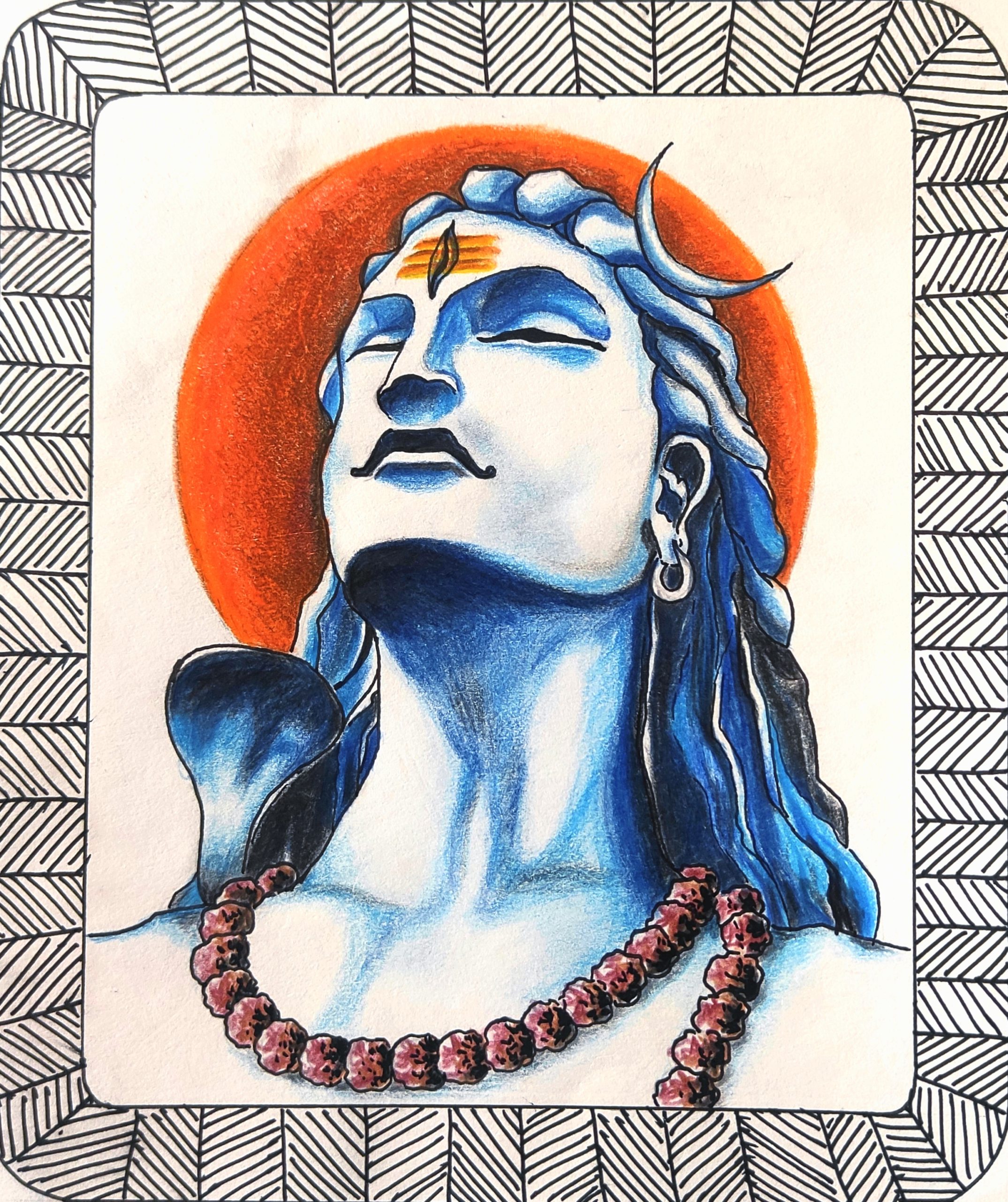 God shiva drawing and colouring || Lord shiva drawing - YouTube